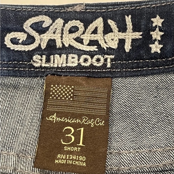 American Rag Cie Jeans Sarah Slim Boot Size 31 Short Blue Denim Stretch … - Picture 3 of 13
